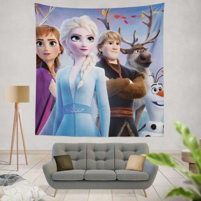 Anna Elsa Kristoff in Frozen 2 Disney Movie Wall Hanging Tapestry