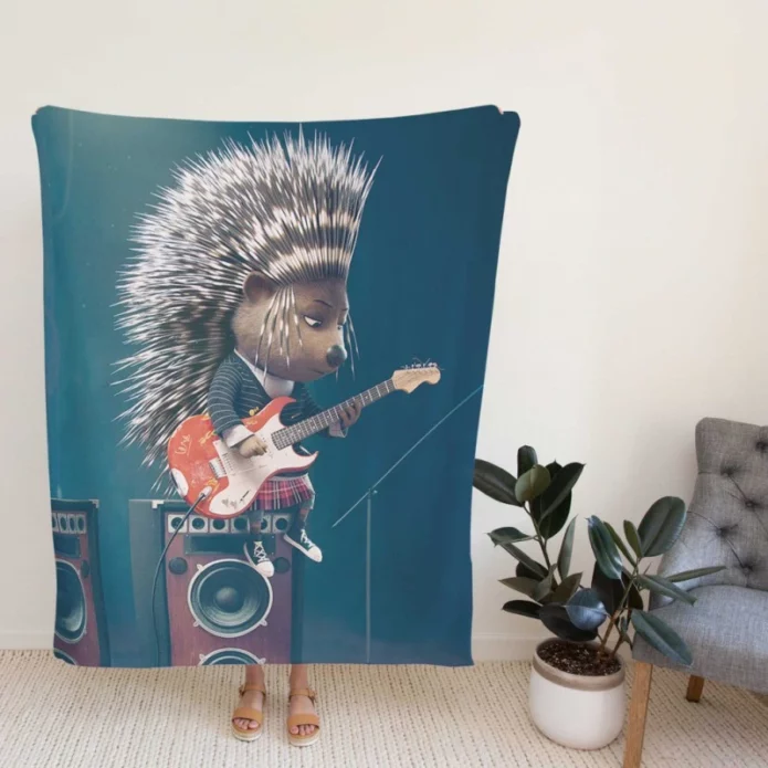 Ash from Sing Movie Playing the Guitar Fleece Blanket