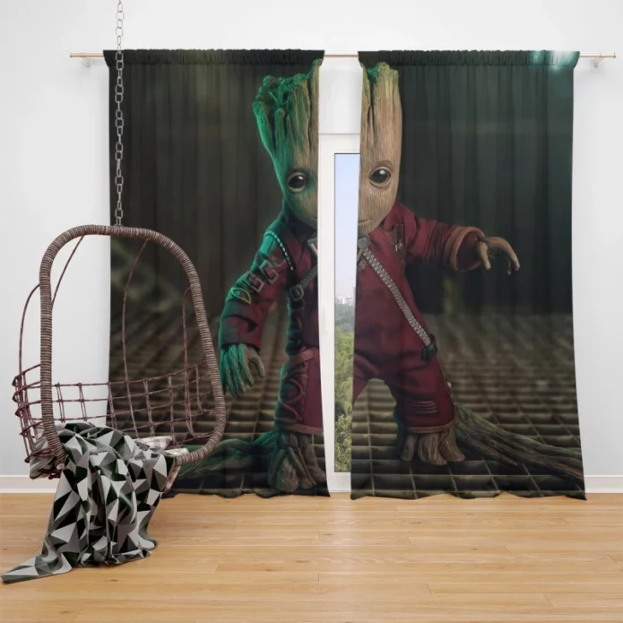 Baby Groot in Guardians of the Galaxy Vol 2 Movie Window Curtain