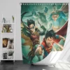 Batman and Superman Battle of the Super Sons Movie Bath Shower Curtain