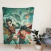 Batman and Superman Battle of the Super Sons Movie Fleece Blanket