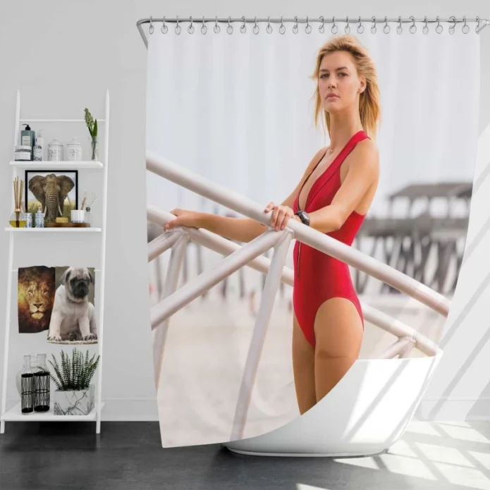 Baywatch Movie Kelly Rohrbach Bath Shower Curtain