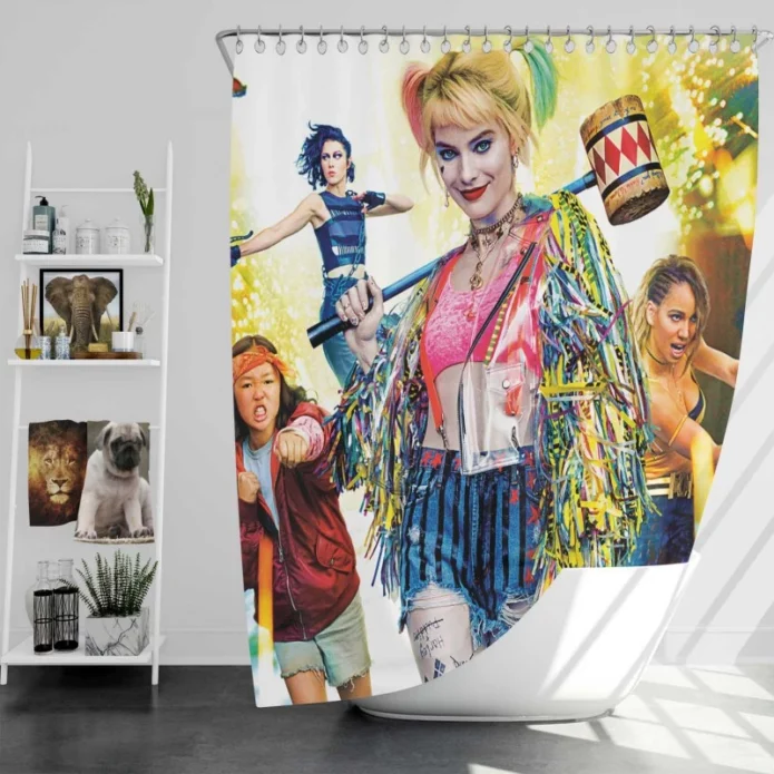 Birds of Prey Harley Quinn DC Comics Super Hero Movie Bath Shower Curtain