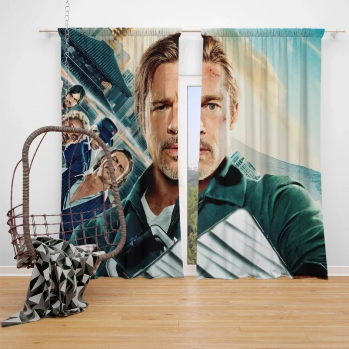 Brad Pitt in Bullet Train Movie Window Curtain