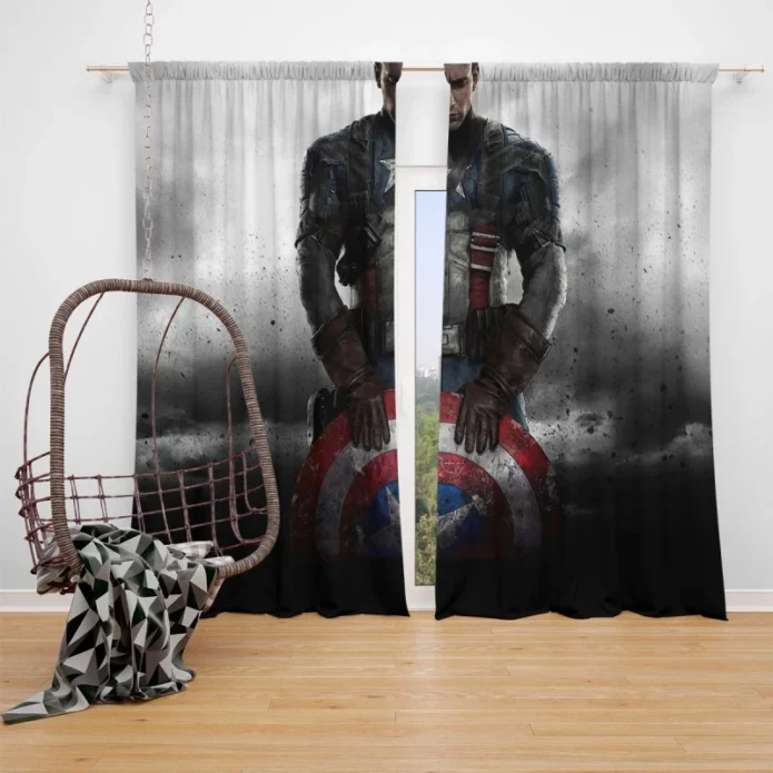 Captain America The First Avenger Film Steve Rogers Shield Window Curtain