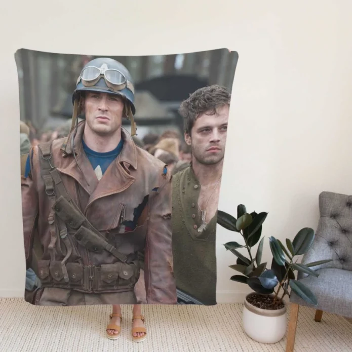 Captain America The First Avenger Movie Steve Rogers Bucky Barnes Fleece Blanket