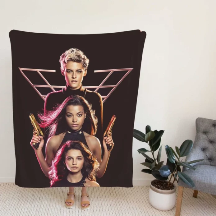 Charlies Angels Kristen Stewart Naomi Scott Ella Balinska Fleece Blanket