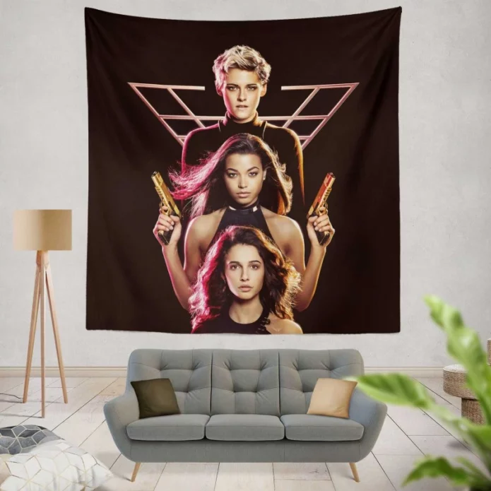 Charlies Angels Kristen Stewart Naomi Scott Ella Balinska Wall Hanging Tapestry