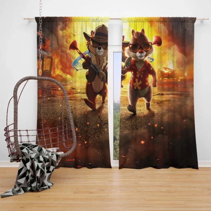 Chip n Dale Rescue Rangers Kids Movie Window Curtain