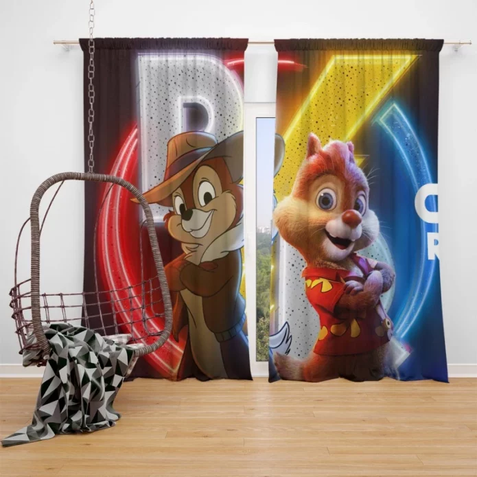 Chip n Dale Rescue Rangers Movie Window Curtain