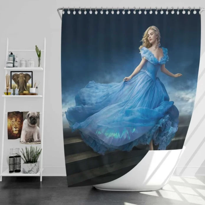 Cinderella Movie Lily James Bath Shower Curtain