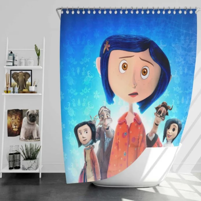 Coraline Movie Coraline Jones Mel Jones Bath Shower Curtain