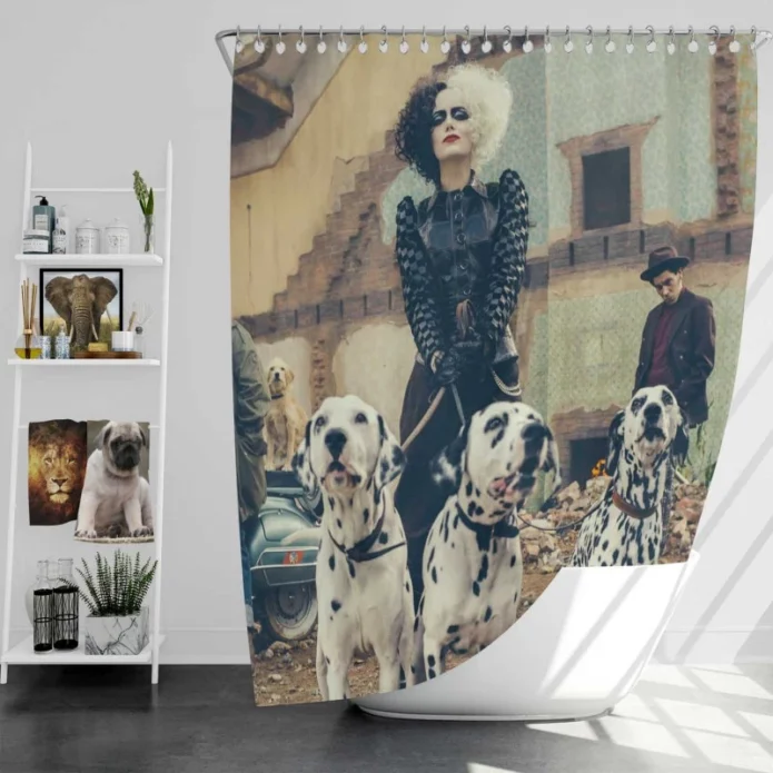 Cruella Movie Emma Stone Bath Shower Curtain