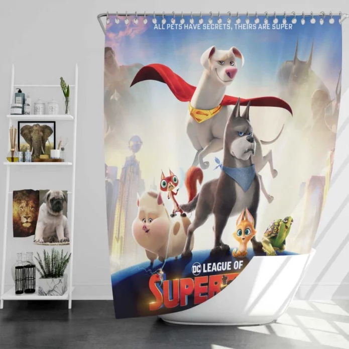 DC League of Super-Pets Movie Bath Shower Curtain
