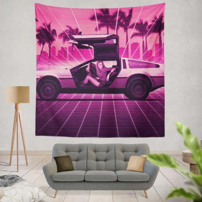 Drive Angry Movie Amber Heard DeLorean Car Wall Hanging Tapestry