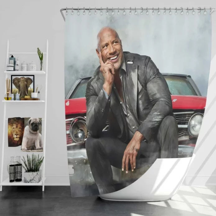 Dwayne Johnson in Fast & Furious Presents Hobbs & Shaw Movie Bath Shower Curtain