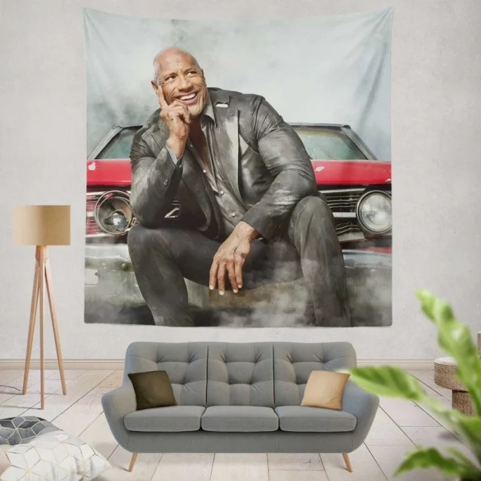 Dwayne Johnson in Fast & Furious Presents Hobbs & Shaw Movie Wall Hanging Tapestry