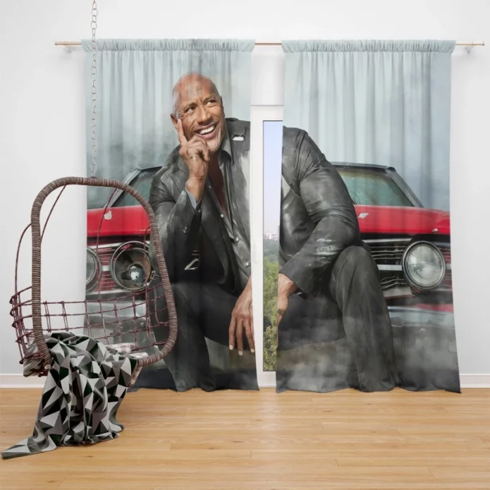 Dwayne Johnson in Fast & Furious Presents Hobbs & Shaw Movie Window Curtain