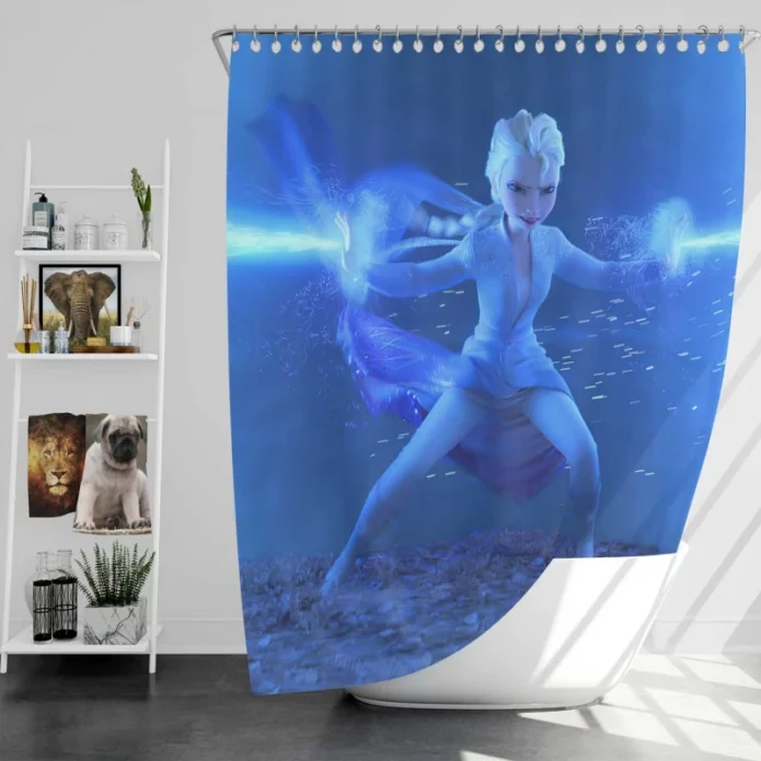 Elsa in Disney Frozen 2 Kids Movie Bath Shower Curtain