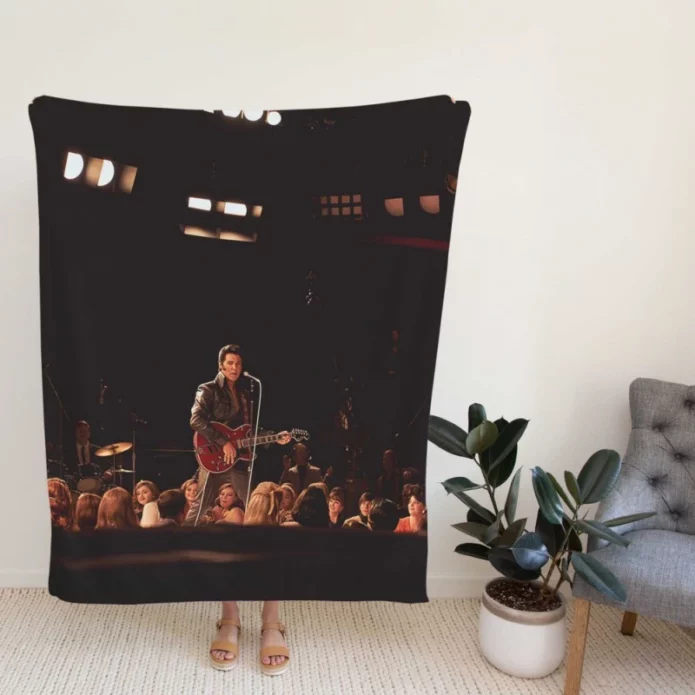 Elvis Movie Austin Butler Stage Scene Fleece Blanket