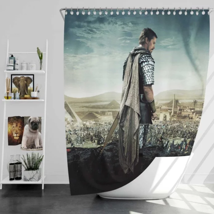 Exodus Gods and Kings Movie Christian Bale Bath Shower Curtain