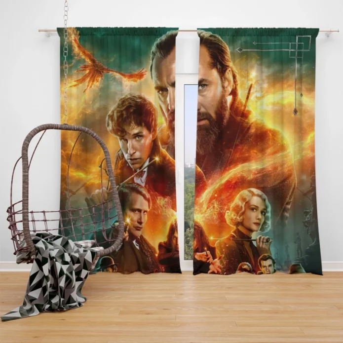 Fantastic Beasts The Secrets of Dumbledore Movie Poster Window Curtain