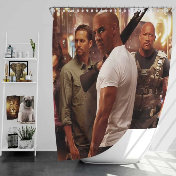 Fast & Furious 6 Movie Brian OConner Bath Shower Curtain