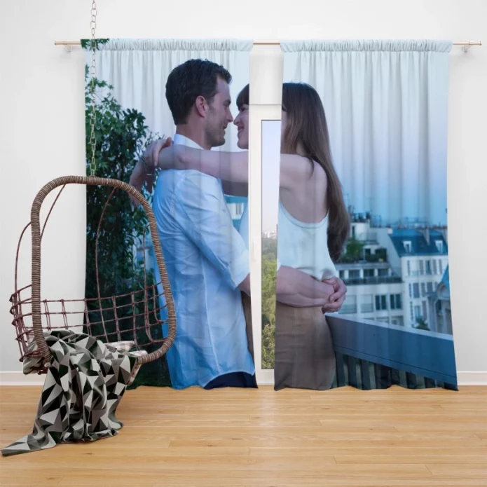 Fifty Shades Freed Movie Christian Grey Anastasia Steele Window Curtain