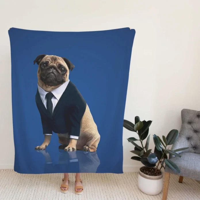 Frank the Pug Men in Black International Movie Fleece Blanket