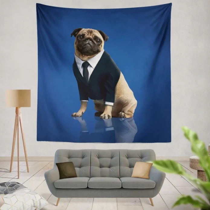 Frank the Pug Men in Black International Movie Wall Hanging Tapestry