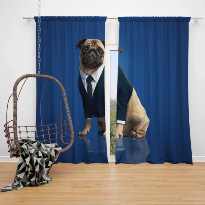 Frank the Pug Men in Black International Movie Window Curtain