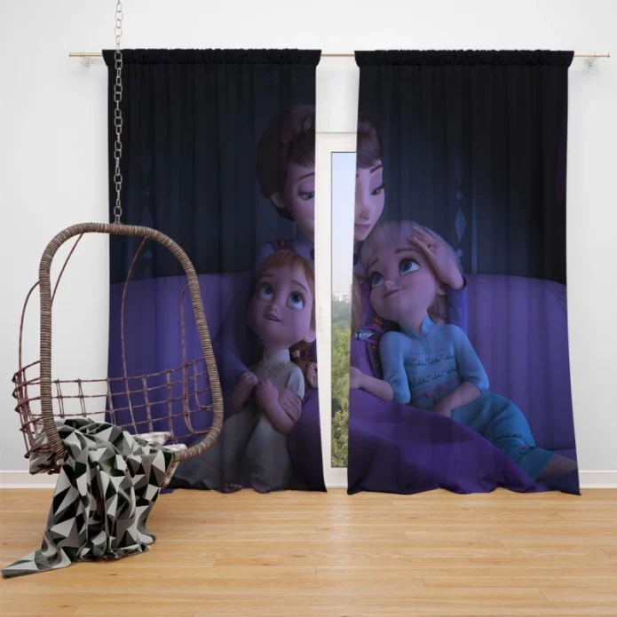 Frozen 2 Movie Elsa Anna Queen Iduna Window Curtain