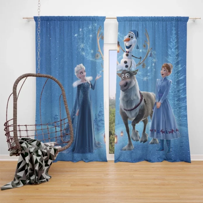 Frozen Movie Disney Elsa and Anna Window Curtain