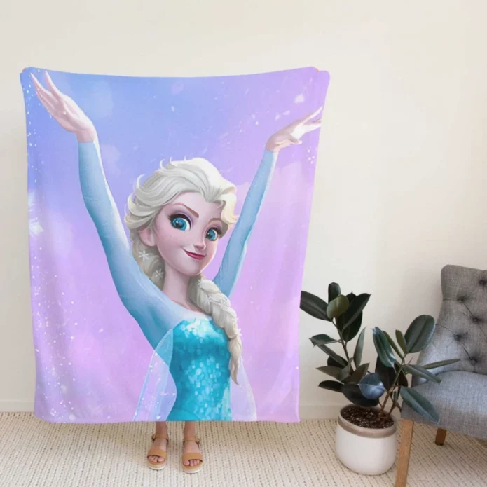 Frozen Movie Elsa Ice Castle Princess Fleece Blanket