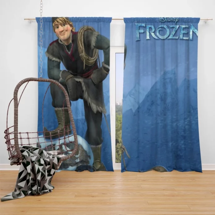 Frozen Movie Kristoff Disney Window Curtain