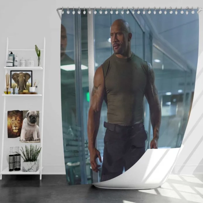 Furious 7 Movie Dwayne Johnson Bath Shower Curtain