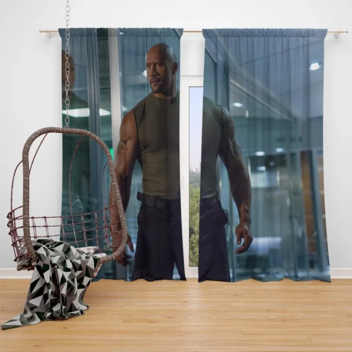 Furious 7 Movie Dwayne Johnson Window Curtain
