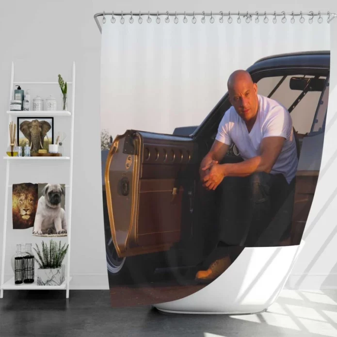 Furious 7 Movie Vin Diesel Dominic Toretto Bath Shower Curtain