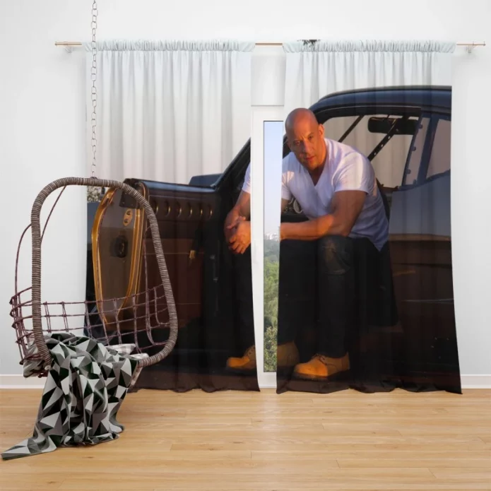 Furious 7 Movie Vin Diesel Dominic Toretto Window Curtain