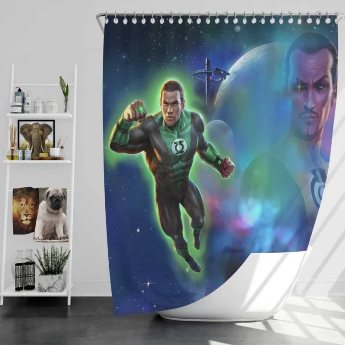 Green Lantern Beware My Power Movie John Stewart Bath Shower Curtain