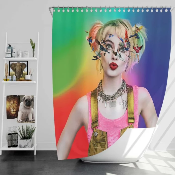 Harley Quinn Birds of Prey Movie Margot Robbie Bath Shower Curtain