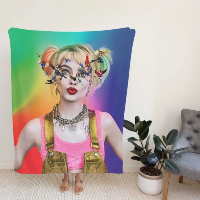 Harley Quinn Birds of Prey Movie Margot Robbie Fleece Blanket