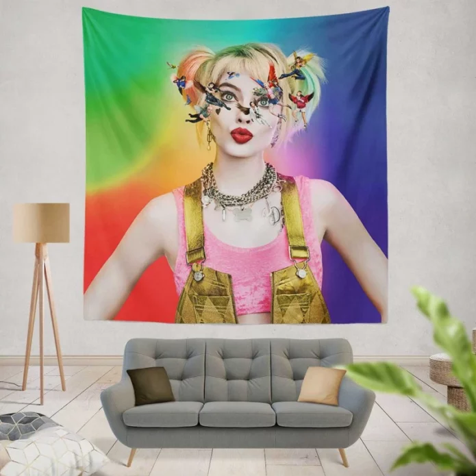 Harley Quinn Birds of Prey Movie Margot Robbie Wall Hanging Tapestry