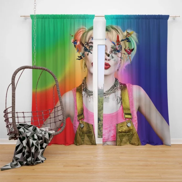 Harley Quinn Birds of Prey Movie Margot Robbie Window Curtain