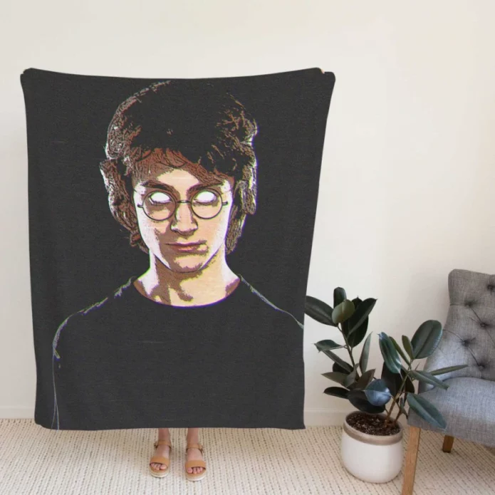 Harry Potter Movie Daniel Radcliffe Glitch Art Fleece Blanket