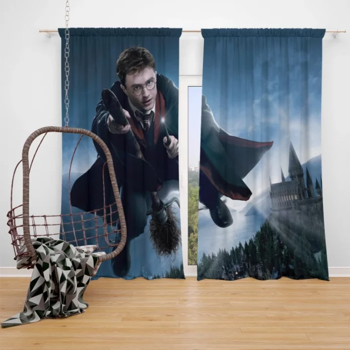 Harry Potter Movie Hogwarts Castle Window Curtain