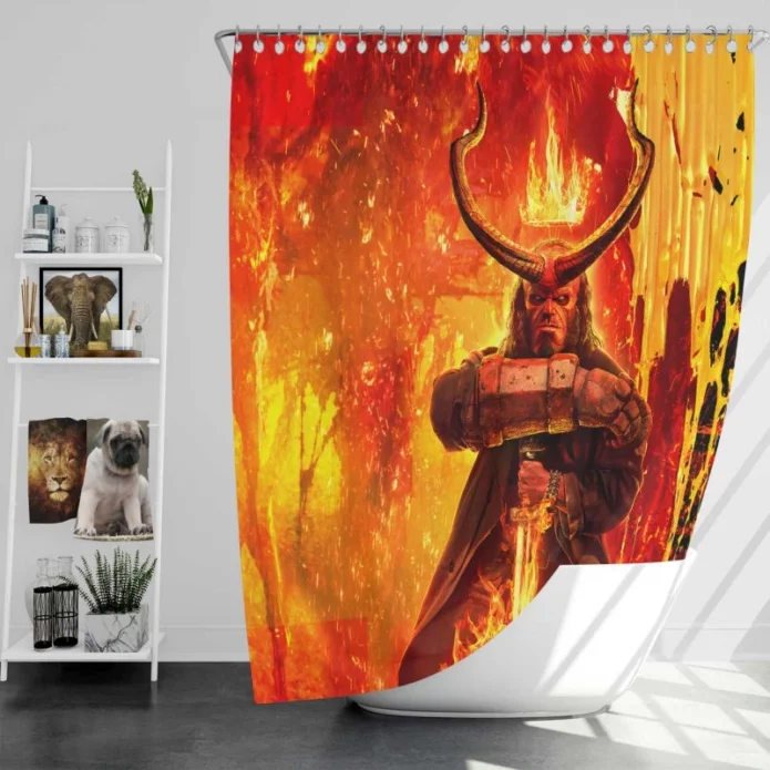 Hellboy Movie David Harbour Bath Shower Curtain
