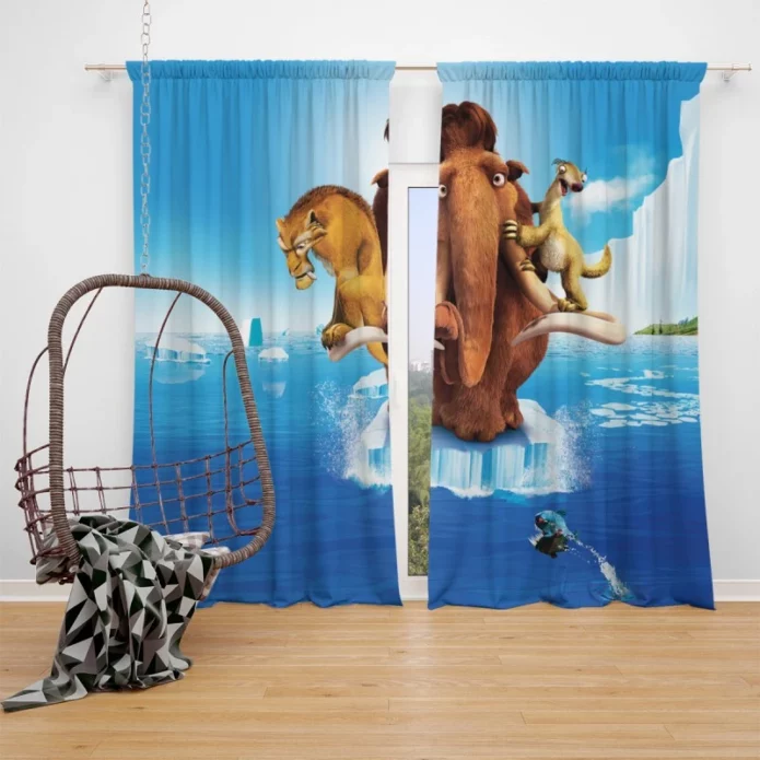 Ice Age Continental Drift Kids Movie Window Curtain