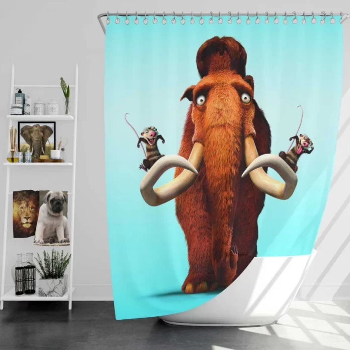 Ice Age Dawn of the Dinosaurs Movie Bath Shower Curtain