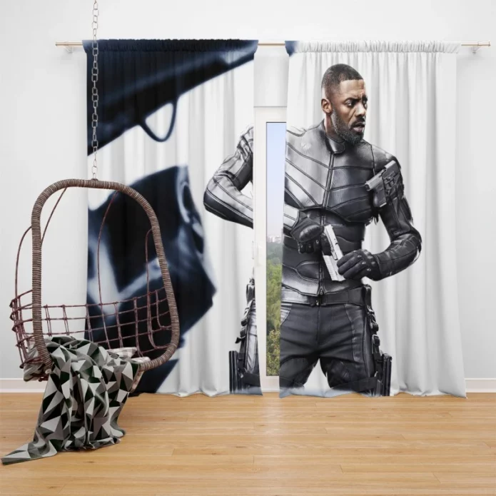 Idris Elba in Fast & Furious Presents Hobbs & Shaw Movie Window Curtain